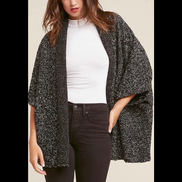 BB Dakota Sweaters - BB Dakota BLACK MARLED CARDIGAN